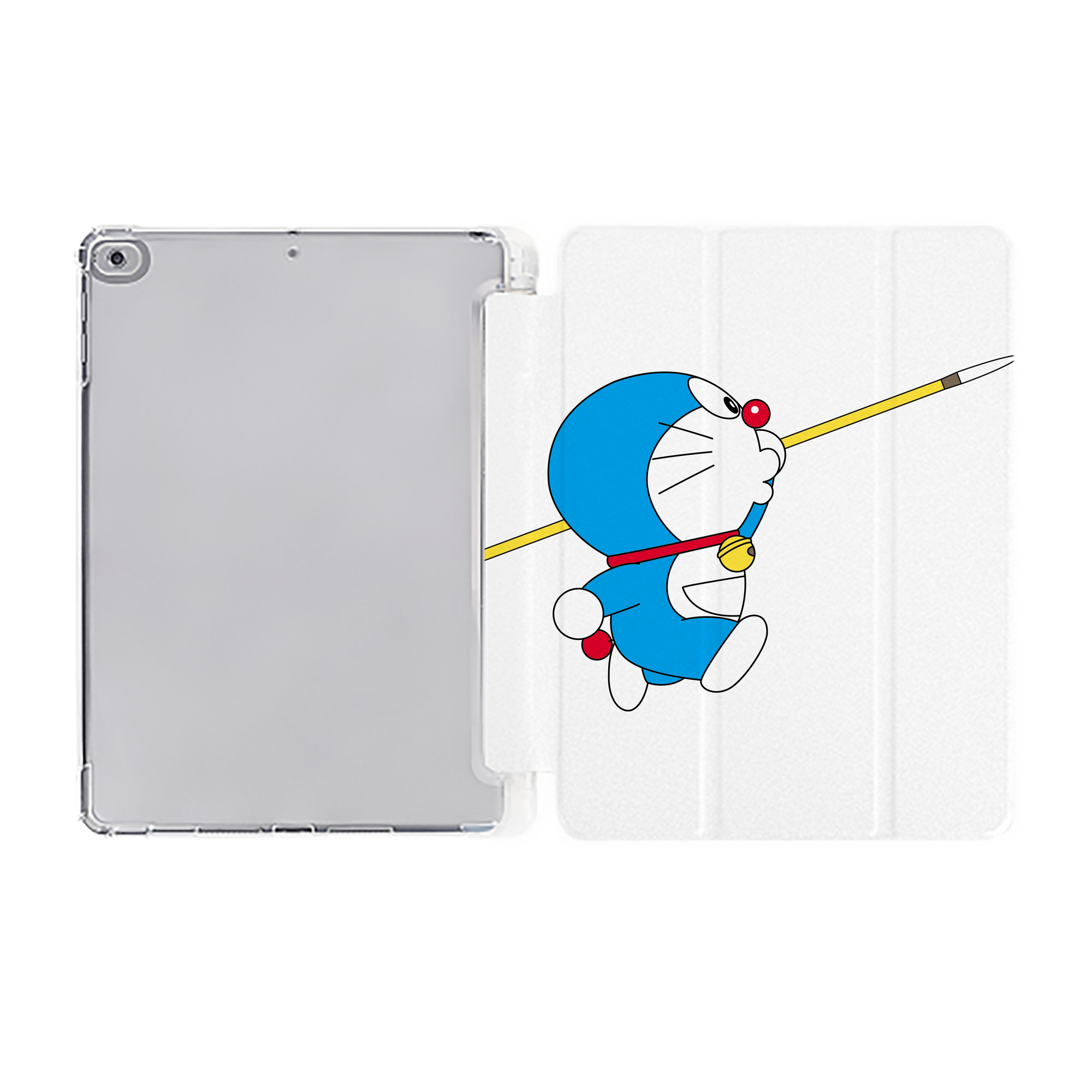 （画像用） ドラえもん Doraemon IPad ケース ペン収納付き 三つ折りスタンド PUレザー×シリコン 対応機種9.5/10.5/10.9インチ